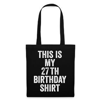 Cadeau 27e Anniversaire 27 ans - cadeau 27 ans - Sac en tissu - noir - Devant