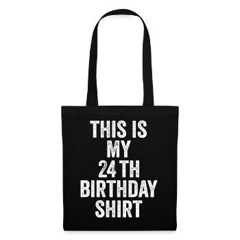 Cadeau 24e Anniversaire 24 ans - cadeau 24 ans - Sac en tissu - noir - Devant