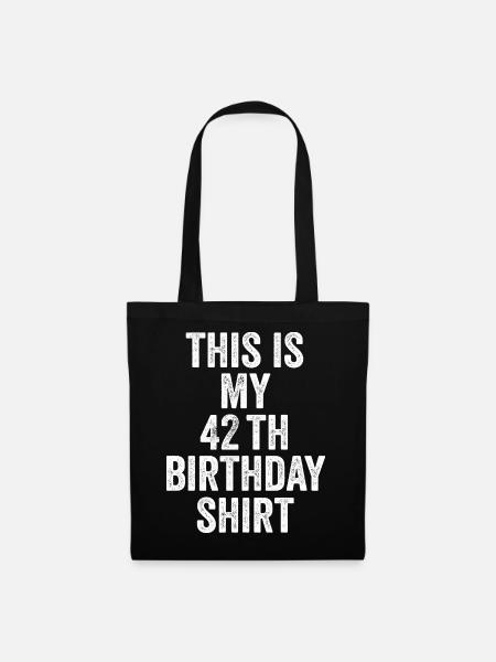 42. Jubiläum 42. Geburtstagsgeschenk – 42. Geburtstagsgeschenk - Stoffbeutel - Schwarz