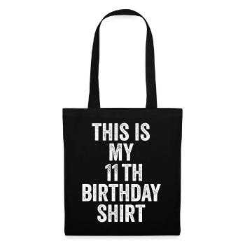 Cadeau 11e Anniversaire 11 ans - cadeau 11 ans - Sac en tissu - noir - Devant
