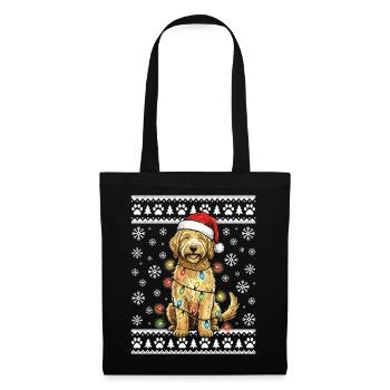 Cadeau de Noël pour un chien de Noël moche pour caniche - Sac en tissu - noir - Devant