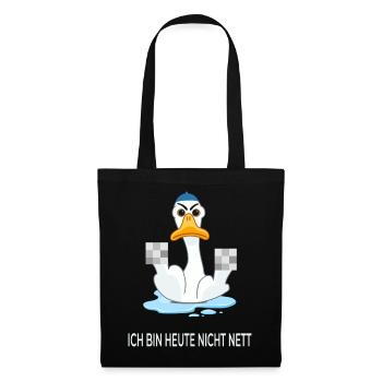 Je ne suis pas gentil aujourd’hui – Canard drôle - Sac en tissu - noir - Devant