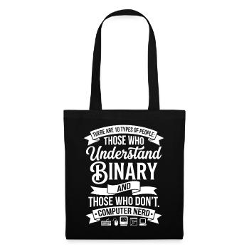 Comprenant binaire : Chemise qui dit un geek - Sac en tissu - noir - Devant