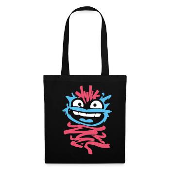 Petits Monstres : Singe punk avec clin d’œil - Sac en tissu - noir - Devant