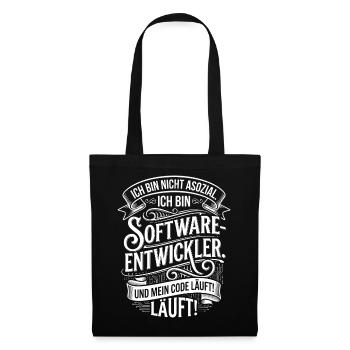 Je suis développeur logiciel – et mon code tourne - Sac en tissu - noir - Devant
