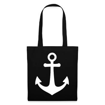 Maritimes Anker Nordsee Ostsee Segler Geschenk - Stoffbeutel - Schwarz - Vorne