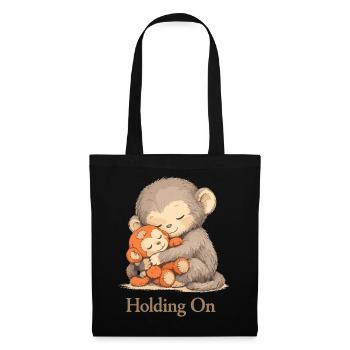 Peluche singe anxieux Solace - Sac en tissu - noir - Devant