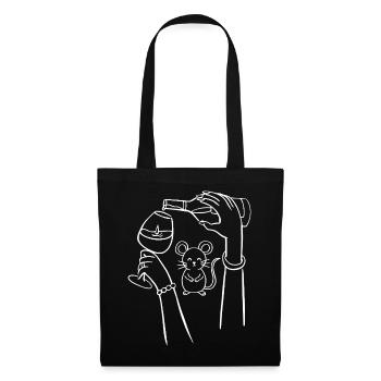JGA Braut Sekt Maus traut sich – Lustiges Motiv - Tote Bag - black - Front