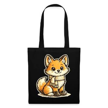 Warming fox with scarf - Tote Bag - black - Front