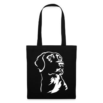 Labrador Kopf "Black Edition" - Stoffbeutel - Schwarz - Vorne