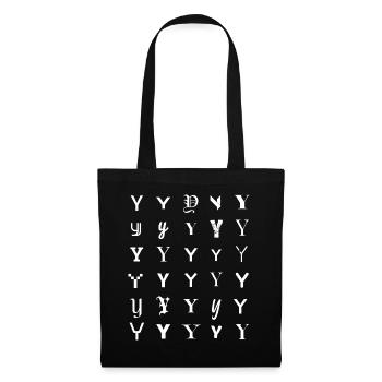 Typography Y monogram letter mosaic design - Tote Bag - black - Front