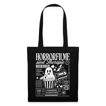 Horrorfilme sind Therapie Filmabend - Stoffbeutel - Schwarz - Vorne