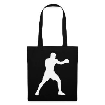 Boxsilhouette Kraftschub - Stoffbeutel - Schwarz - Vorne