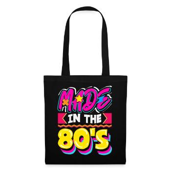 Retro Back to the 80s Vintage Design - Stoffbeutel - Schwarz - Vorne