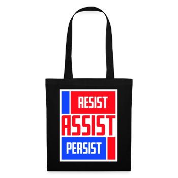 Resist Assist Persist Aktivismus Motivation Logo - Stoffbeutel - Schwarz - Vorne