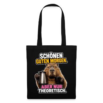 Guter Morgen Nur Theoretisch - Stoffbeutel - Schwarz - Vorne