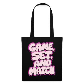 Set de jeu Match Tennis Shirt, style rétro - Sac en tissu - noir - Devant