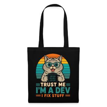 Croyez-moi, je suis développeur – programmeur chat - Sac en tissu - noir - Devant