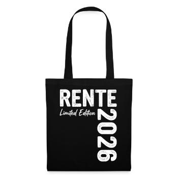 Rente 2026 Rentnergeschenke - Stoffbeutel - Schwarz - Vorne