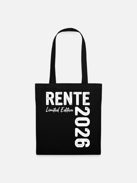 Rente 2026 Rentnergeschenke - Stoffbeutel - Schwarz