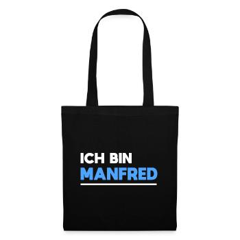 Manfred Name Spruch für stolze Manfreds - Stoffbeutel - Schwarz - Vorne