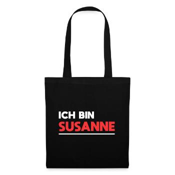 Susanne Name Spruch für stolze Susannes - Stoffbeutel - Schwarz - Vorne
