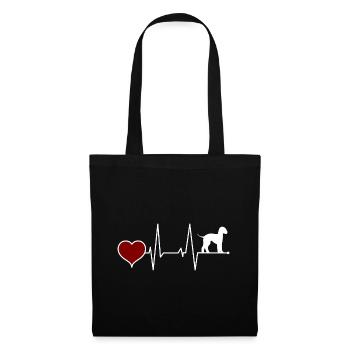 Bedlington Terrier Rythme cardiaque - Sac en tissu - noir - Devant