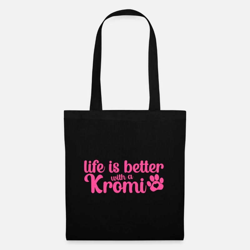 Kromfohrländer Kromi Hund Mama Life is Better Pink - Stoffbeutel - Schwarz