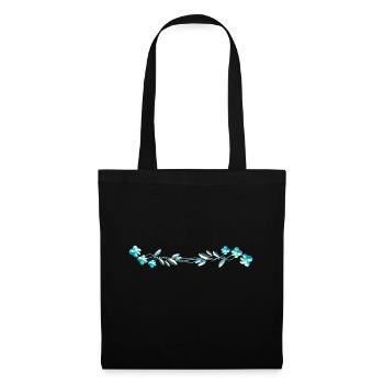 blue flowers stroke flowers - Tote Bag - black - Front