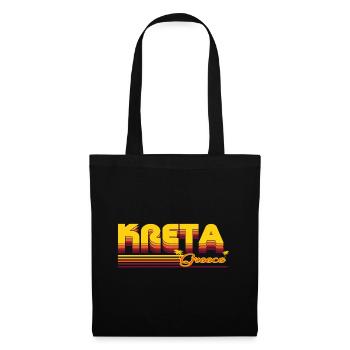 Kreta: Sommerliches Retro-Design - Stoffbeutel - Schwarz - Vorne
