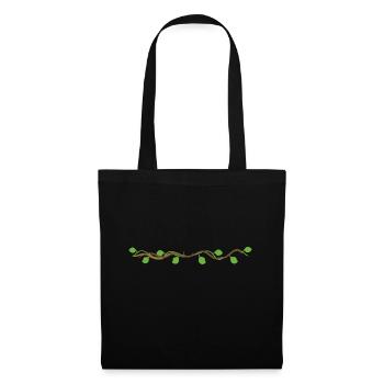 Feuilles courbes de ligne de symbole de ligne - Sac en tissu - noir - Devant