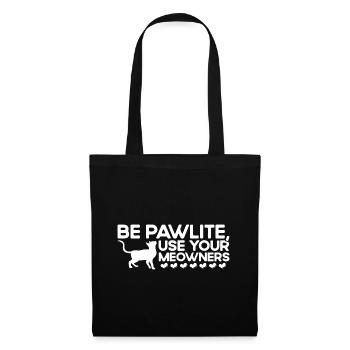 Katzenmama Katzeneltern Katzen Liebhaber Geschenk - Stoffbeutel - Schwarz - Vorne