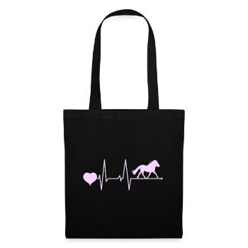 Shetland Poney Battement de Coeur Rose - Sac en tissu - noir - Devant