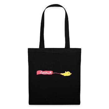 Symbole animal oiseau Amour voler - Sac en tissu - noir - Devant