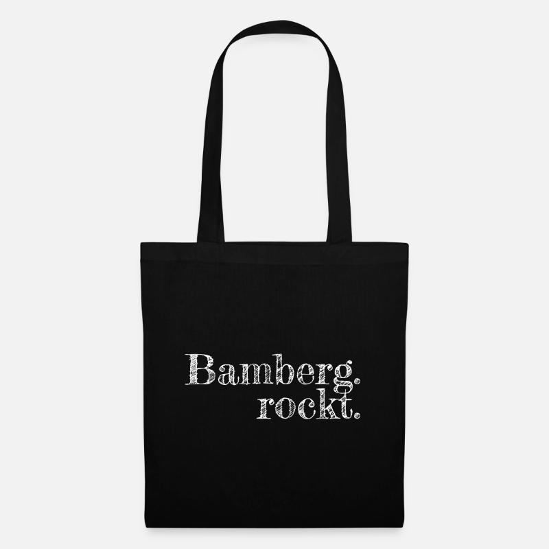 Bamberg rockt - Textdesign mit Stadtnamen - Stoffbeutel - Schwarz