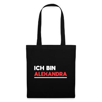 Alexandra Name Spruch für stolze Alexandras - Stoffbeutel - Schwarz - Vorne
