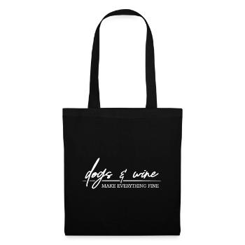 Les chiens et le vin rendent tout bien Hunde Spruch - Sac en tissu - noir - Devant