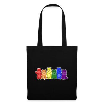 Drapeau LGBT + hippopotame design pour les personnes LGBT + - Sac en tissu - noir - Devant