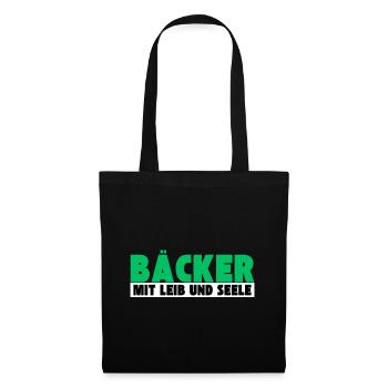 Bäcker mit Leib und Seele - Stoffbeutel - Schwarz - Vorne