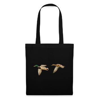 Couple de canards colverts en vol - Photographie - Sac en tissu - noir - Devant