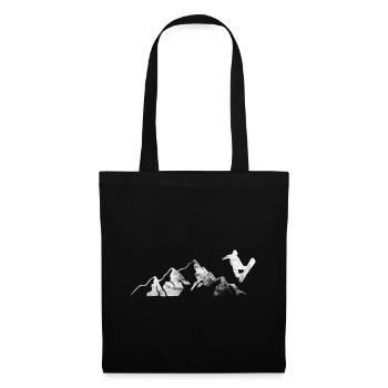 Montagne - Snowboard - (10) - Sac en tissu - noir - Devant