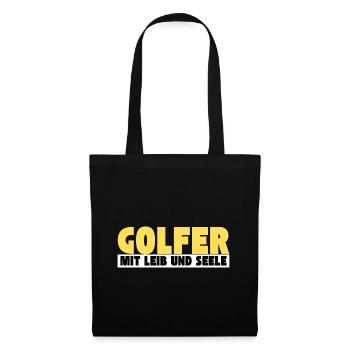 Golfer mit Leib und Seele - Stoffbeutel - Schwarz - Vorne