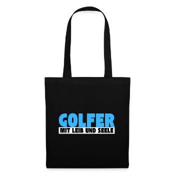 Golfer mit Leib und Seele - Stoffbeutel - Schwarz - Vorne