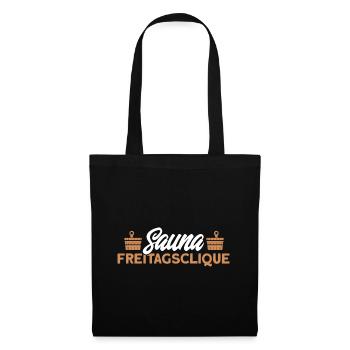 Sauna Sauna Freitagsclique Geschenk - Stoffbeutel - Schwarz - Vorne