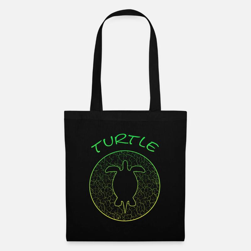 Turtle Schildkröte turtle Vintage - Stoffbeutel - Schwarz