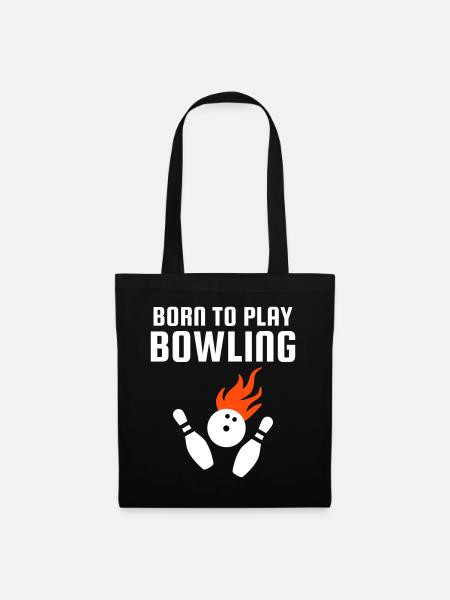 Born to play bowling (Bowlingkugel mit Flammen) - Tote Bag - black