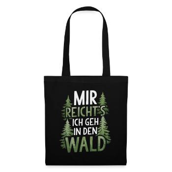 Wald Natur Bäume Waldarbeiter Waldliebhaber - Stoffbeutel - Schwarz - Vorne