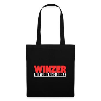 Winzer mit Leib und Seele - Stoffbeutel - Schwarz - Vorne