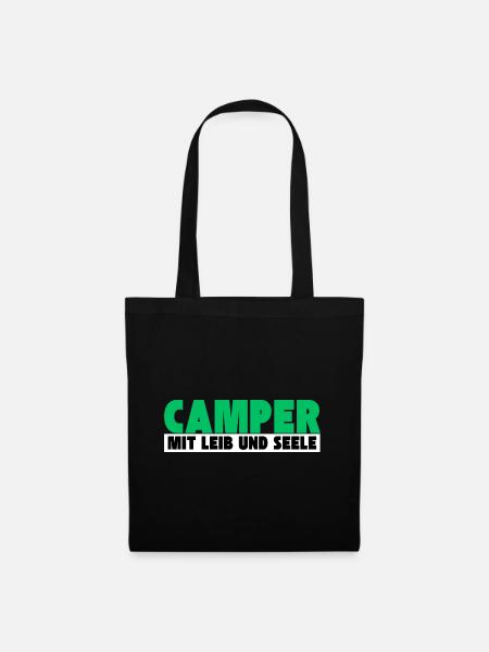 Camper with heart and soul - Tote Bag - black