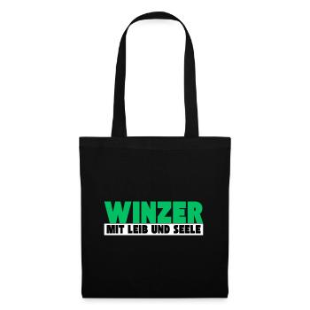 Winzer mit Leib und Seele - Stoffbeutel - Schwarz - Vorne